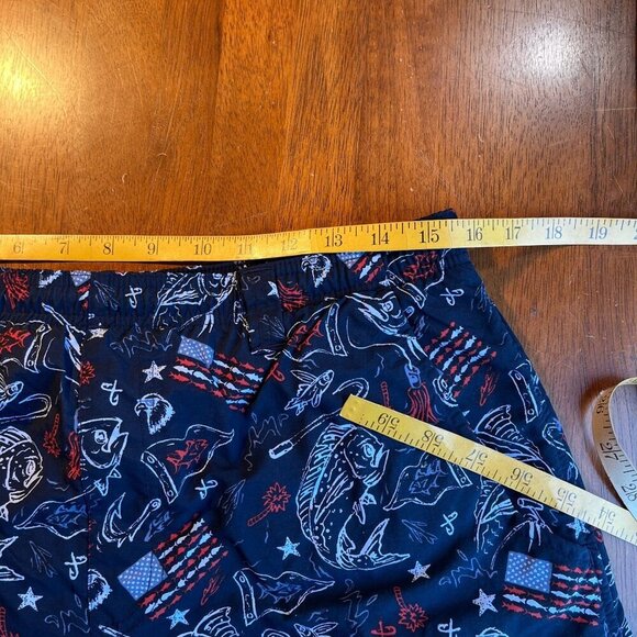 Columbia PFG Pull On Swim Trunks Mesh Liner Mens M Patriotic Performance Navy - Picture 12 of 14